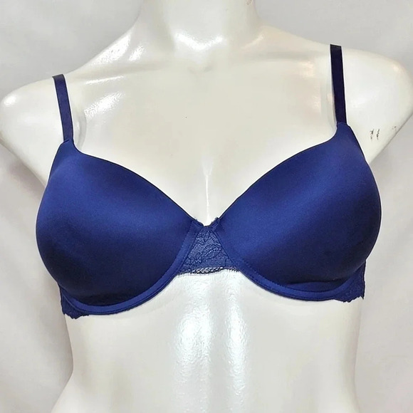 34DD Gilligan & O'Malley Everyday Lift Push-Up Underwire Bra Nighttime Blue New - Picture 1 of 7